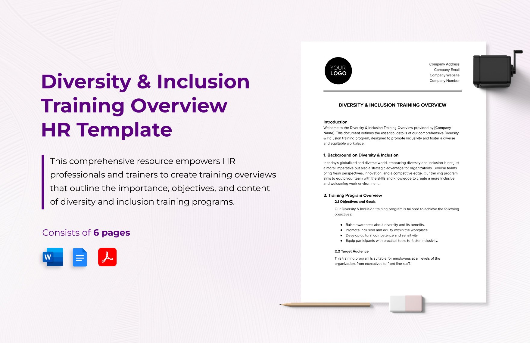 Diversity & Inclusion Training Overview HR Template