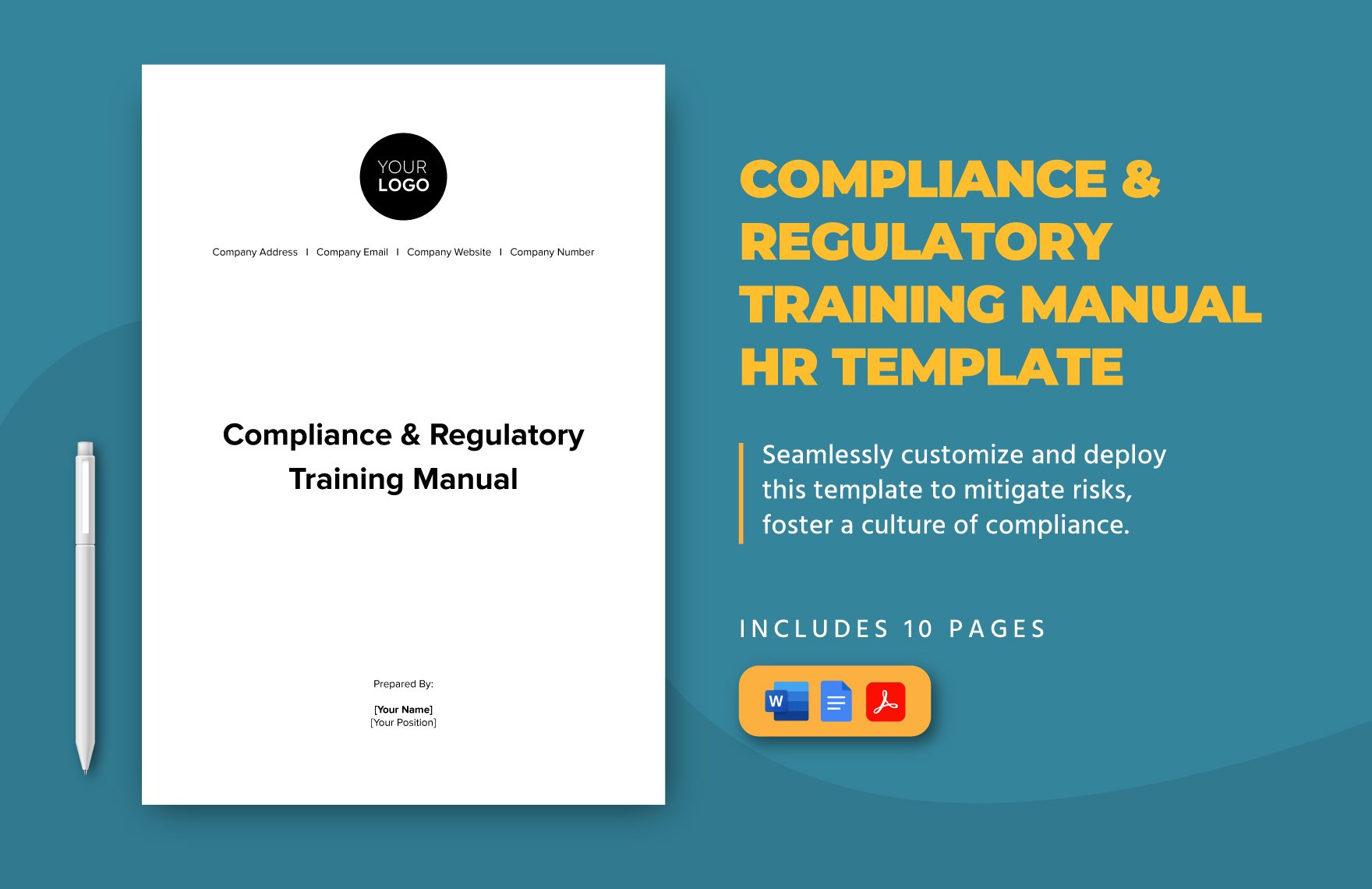 Compliance & Regulatory Training Manual HR Template in Word, Google Docs, PDF