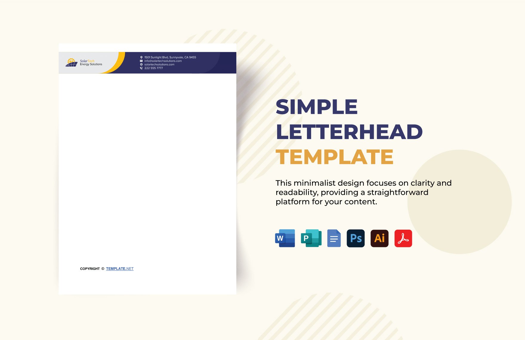 Free Simple Letterhead Template in Word, Google Docs, PDF, Illustrator, PSD, Publisher, InDesign