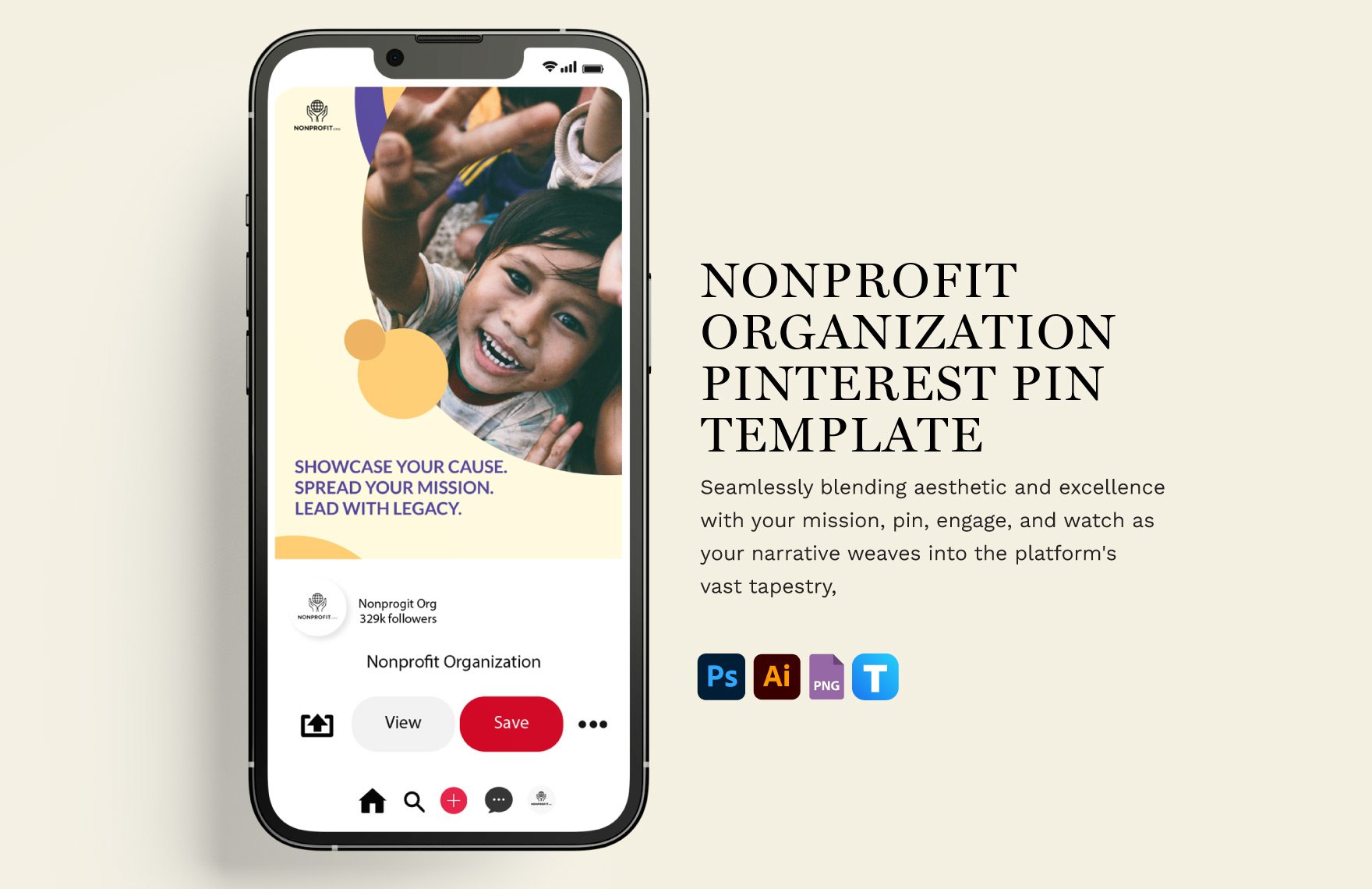 Nonprofit Organization Pinterest Pin Template