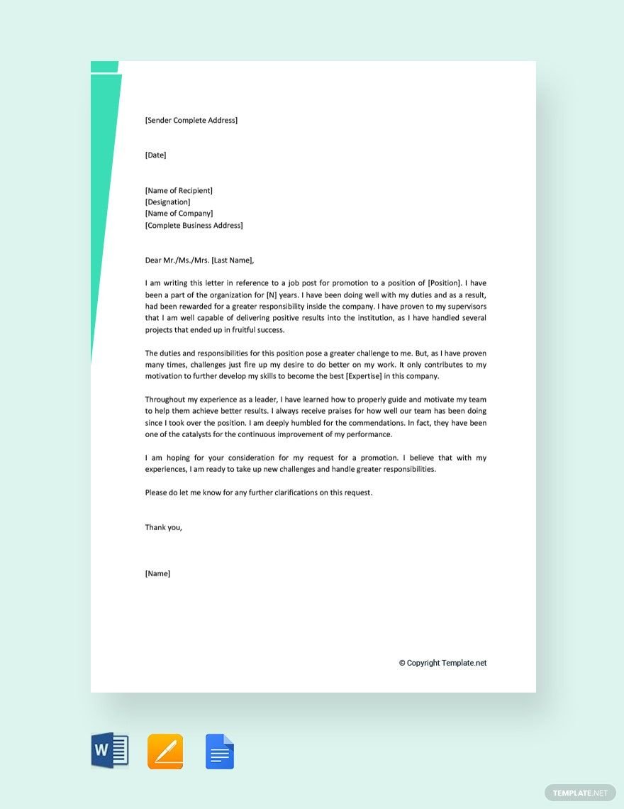 Free Self Promotion Recommendation Letter Template