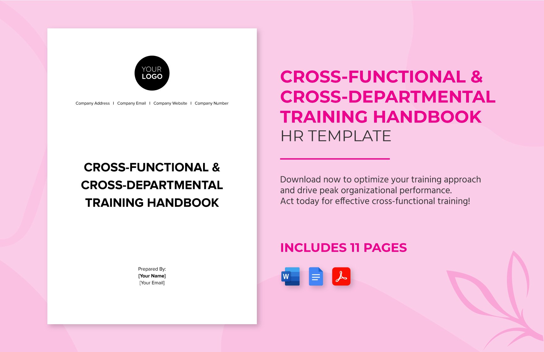 Cross-functional & Cross-departmental Training Handbook HR Template in Word, Google Docs, PDF