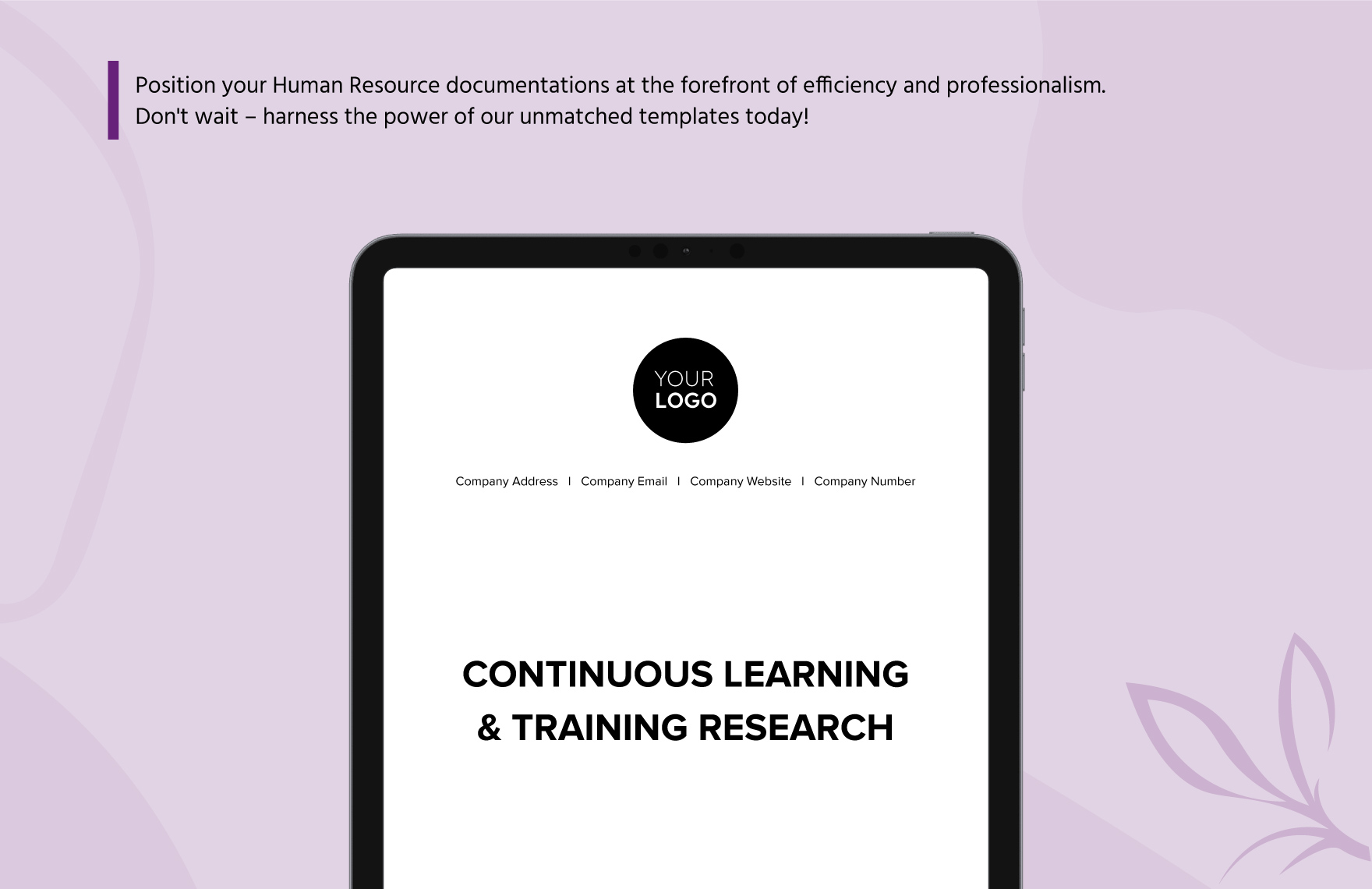 Continuous Learning & Training Research HR Template