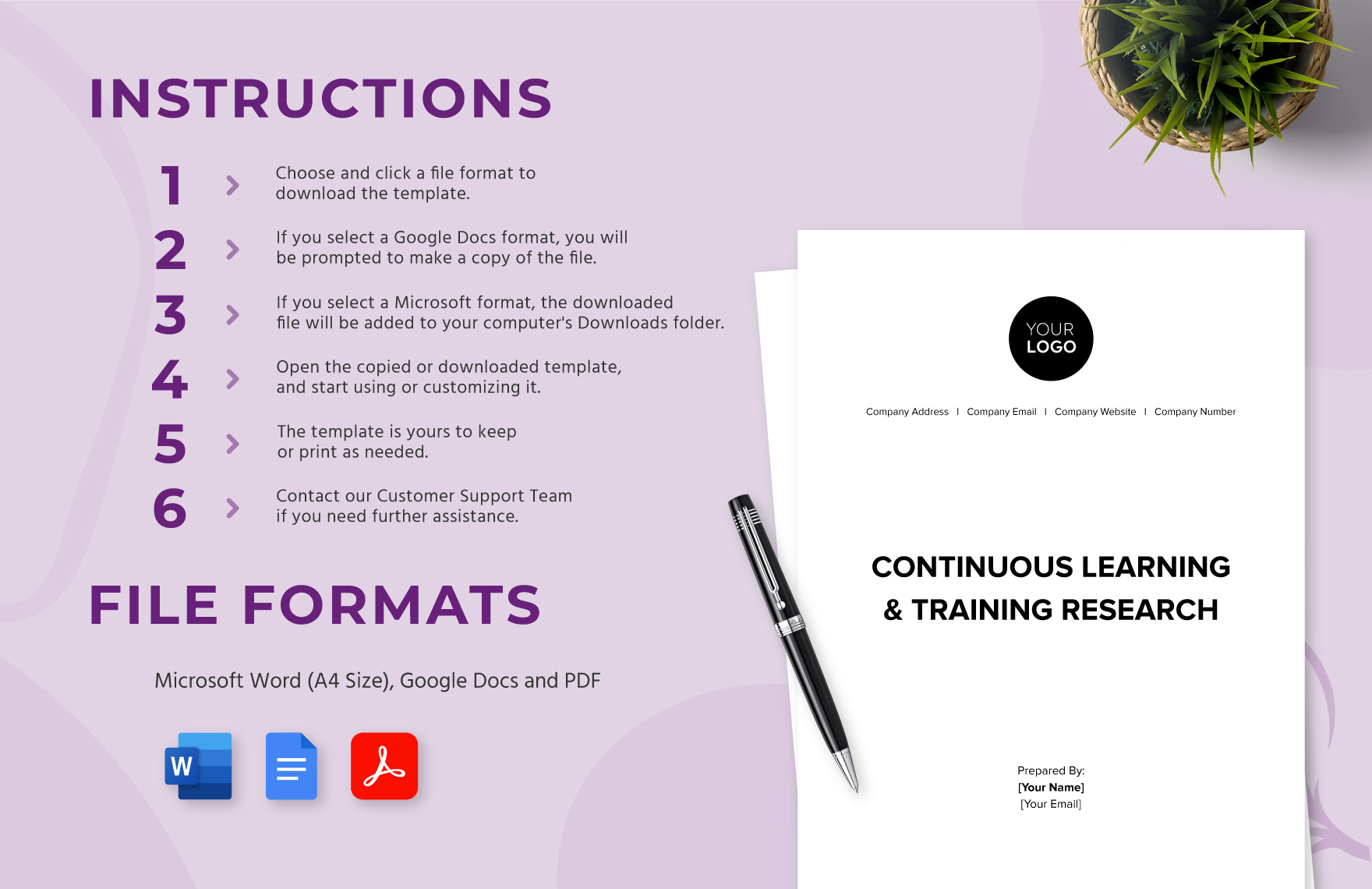 Continuous Learning & Training Research HR Template