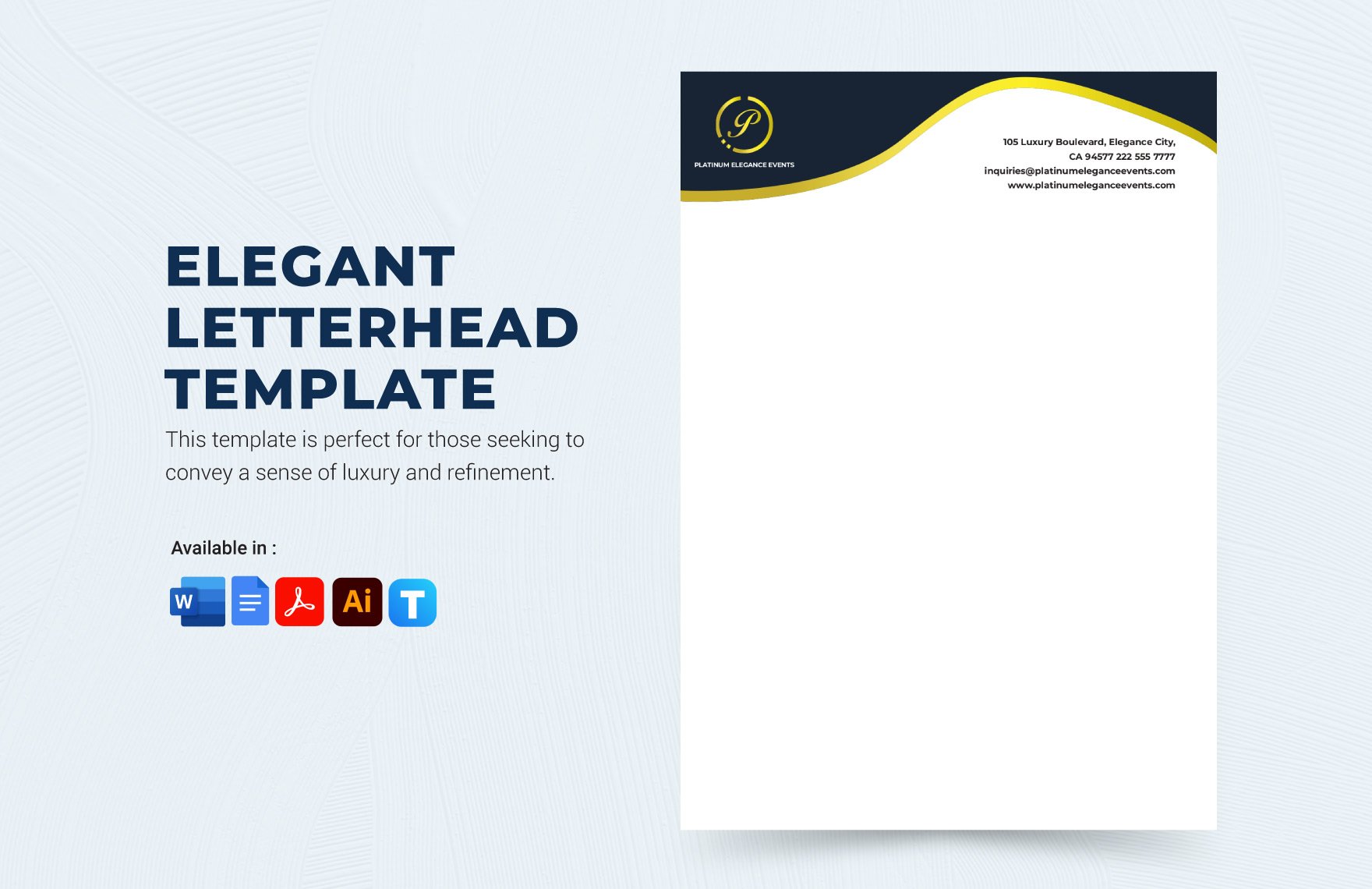 Free Elegant Letterhead Template in Word, Google Docs, PDF, Illustrator