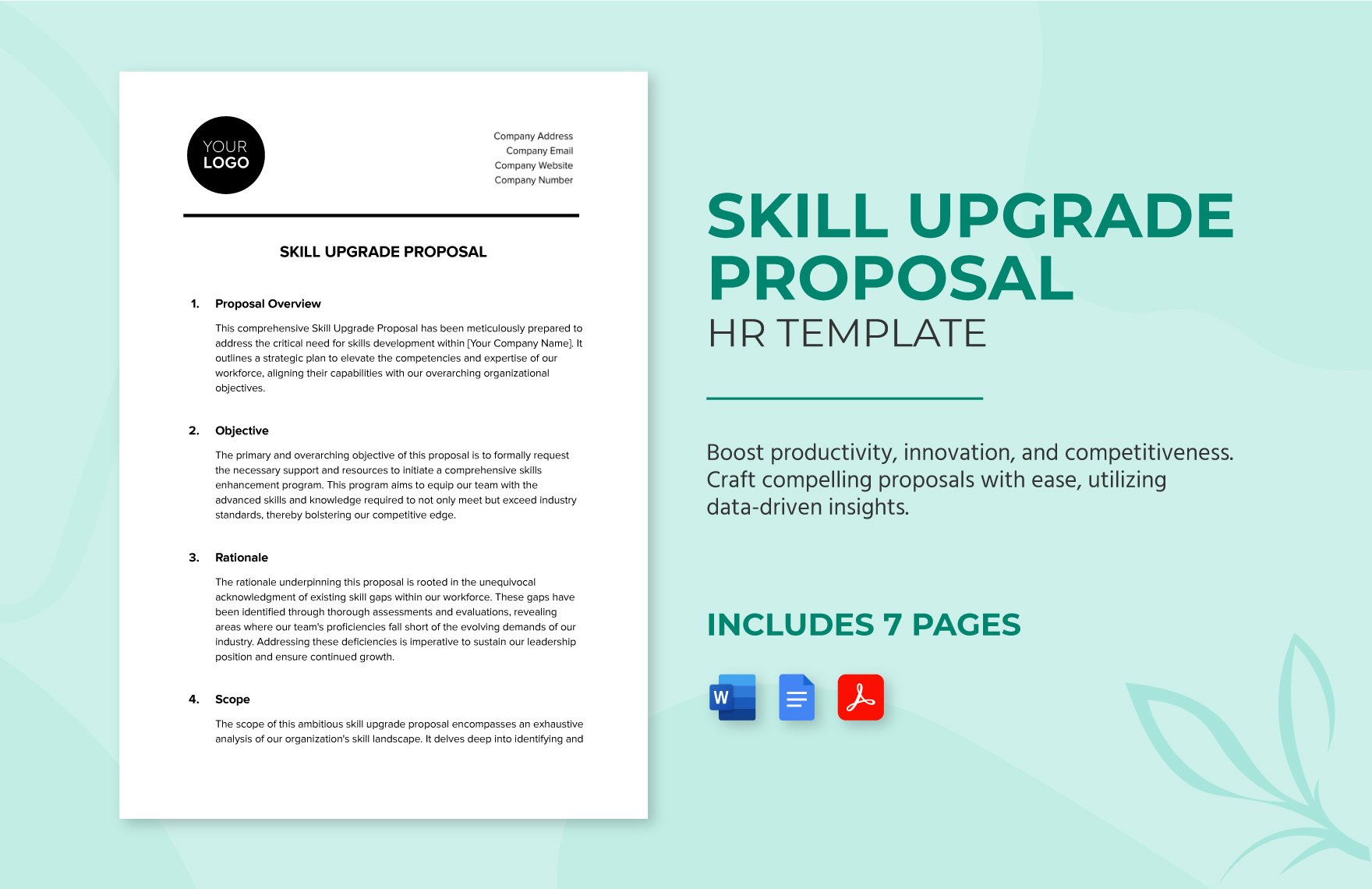 Skill Upgrade Proposal HR Template in Word, Google Docs, PDF