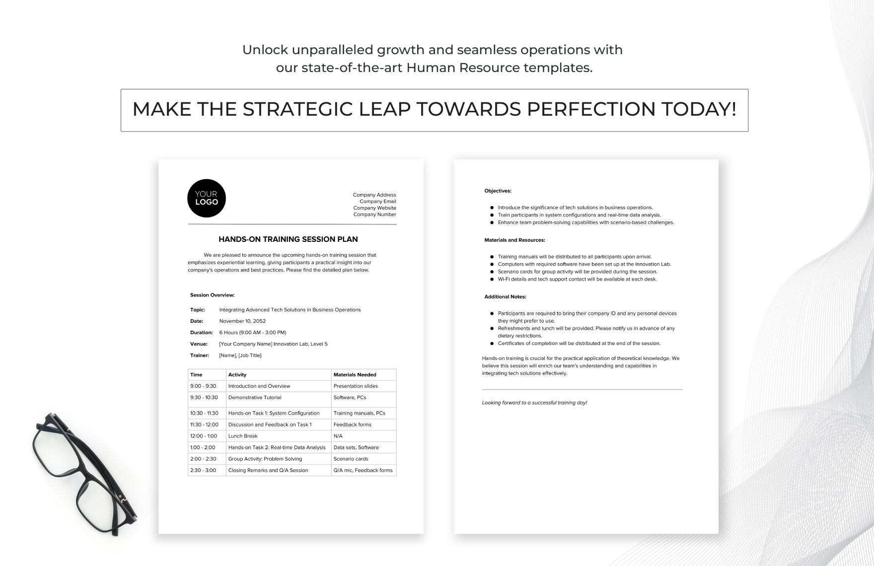 Hands-on Training Session Plan HR Template