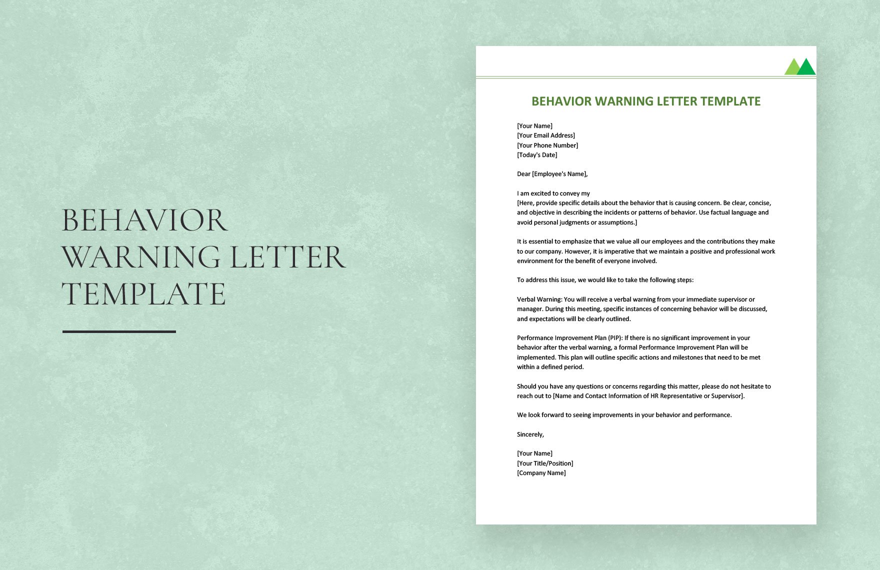 Behavior Warning Letter Template