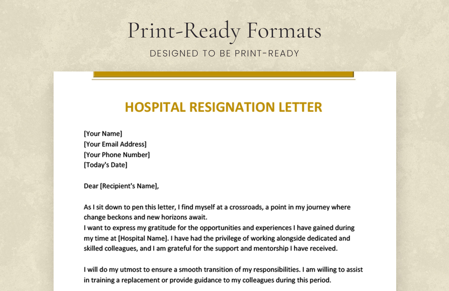 Hospital Resignation Letter