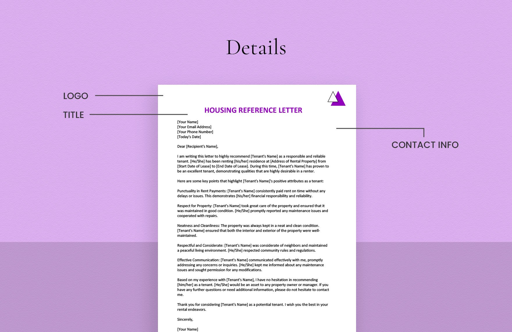 Housing Reference Letter