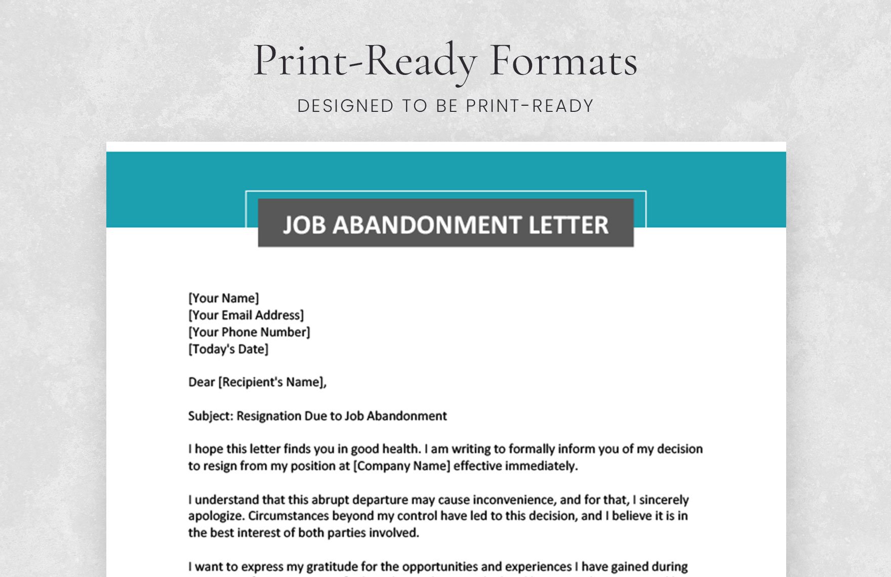 Job Abandonment Letter