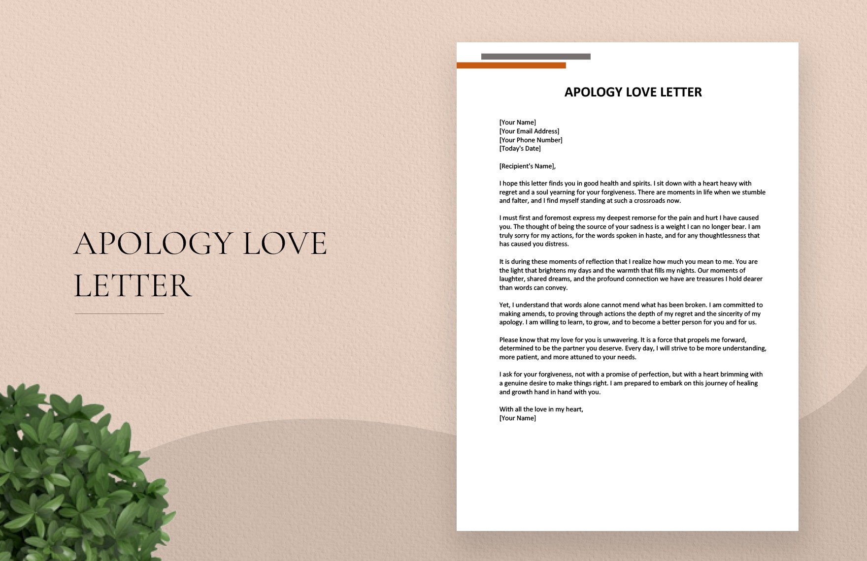 Apology Love Letter