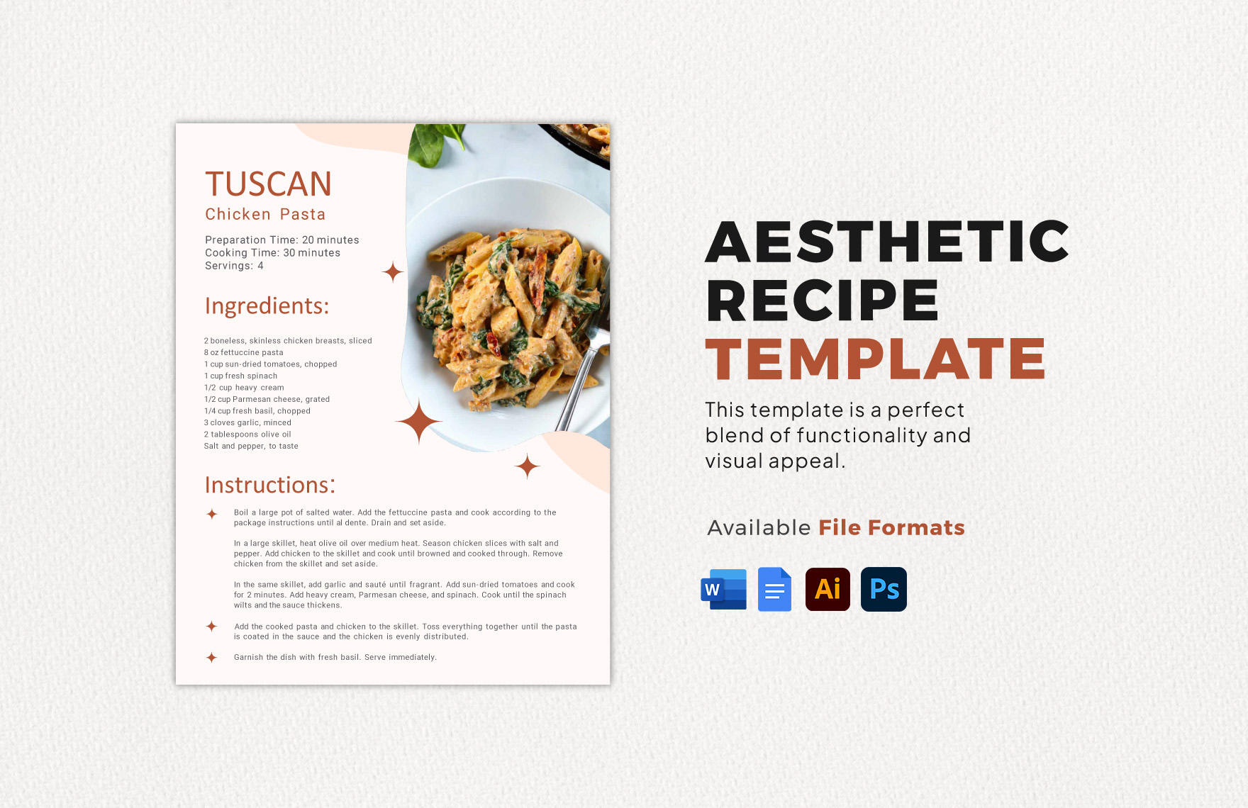 Aesthetic Recipe Template in Illustrator, Word, Photoshop - Download | Template.net