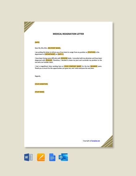 resignation letter templates for pages