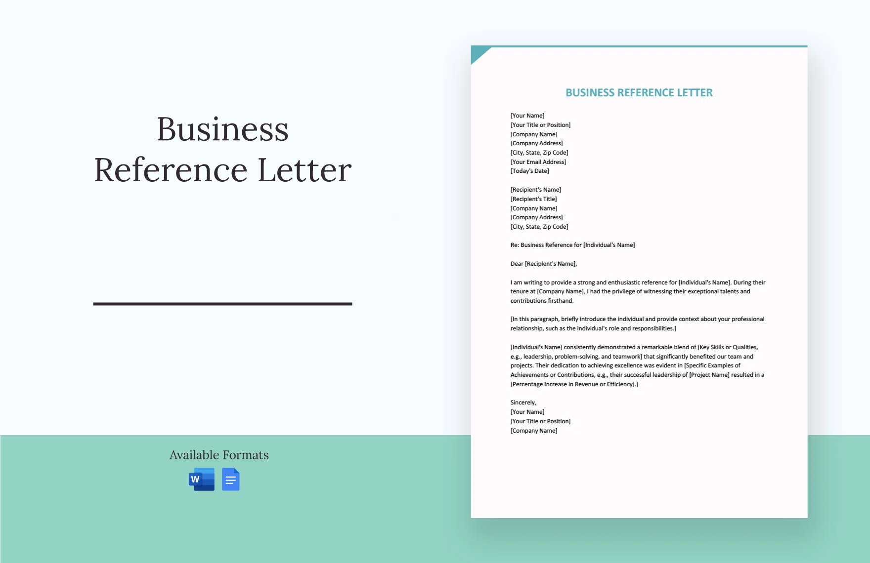 Business Reference Letter in Word, Google Docs