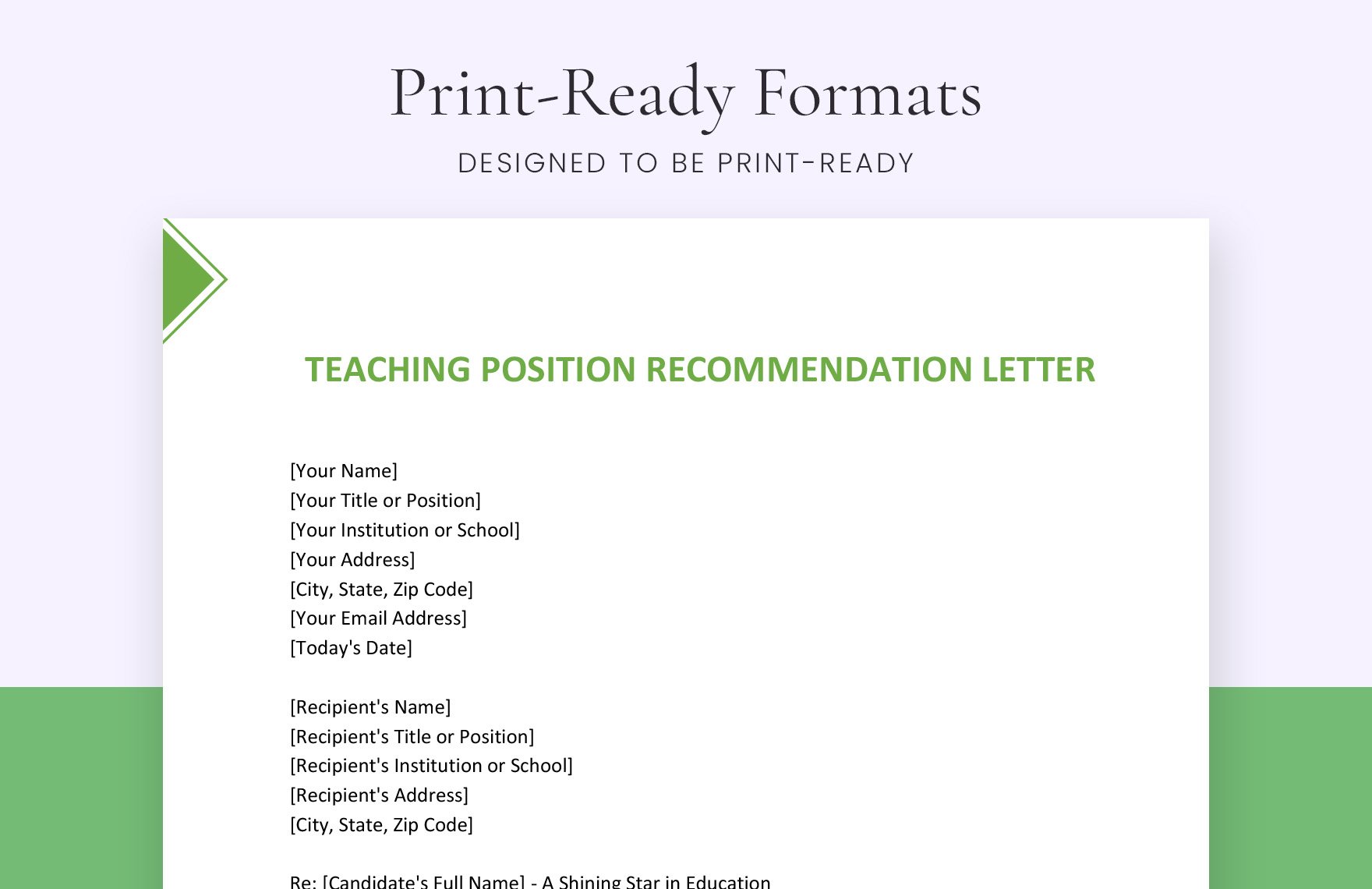 Teaching Position Recommendation Letter
