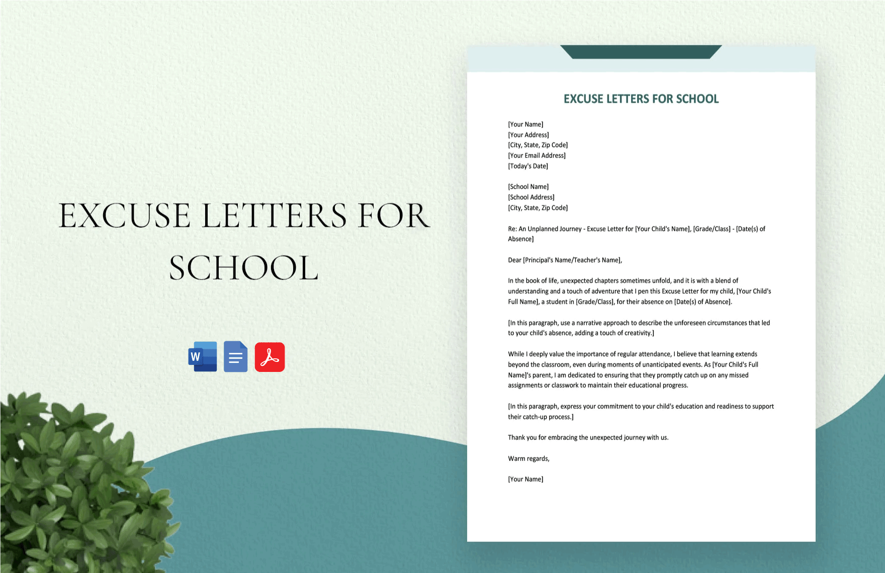 Excuse Letters for School in Word, Google Docs