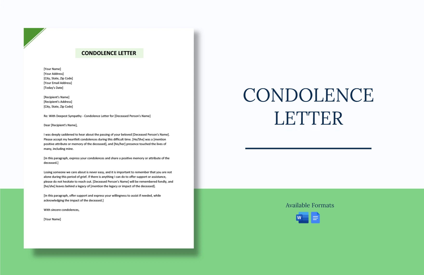 Condolence Letter in Word, Google Docs