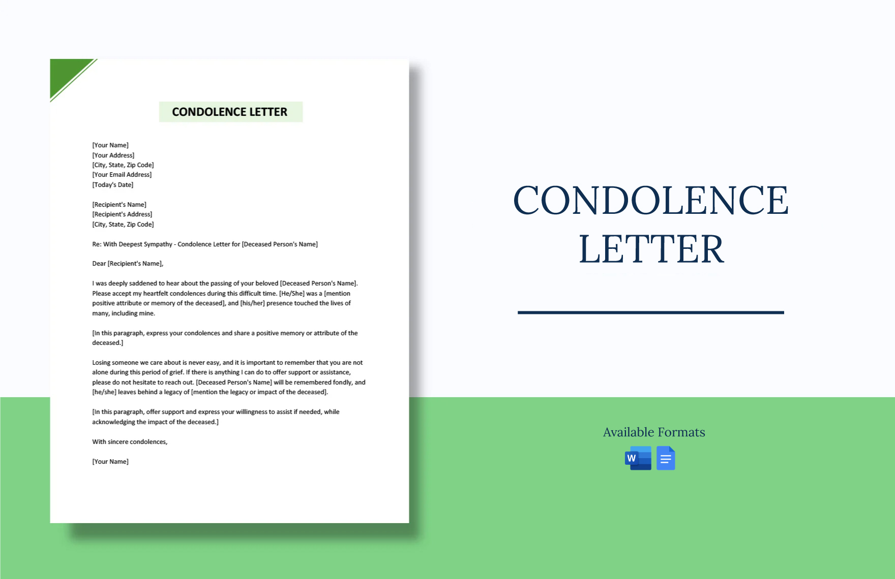 Condolence Letter in Word, Google Docs - Download | Template.net