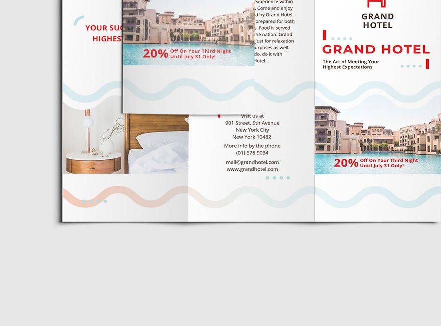Grand Hotel Tri-Fold Brochure Template