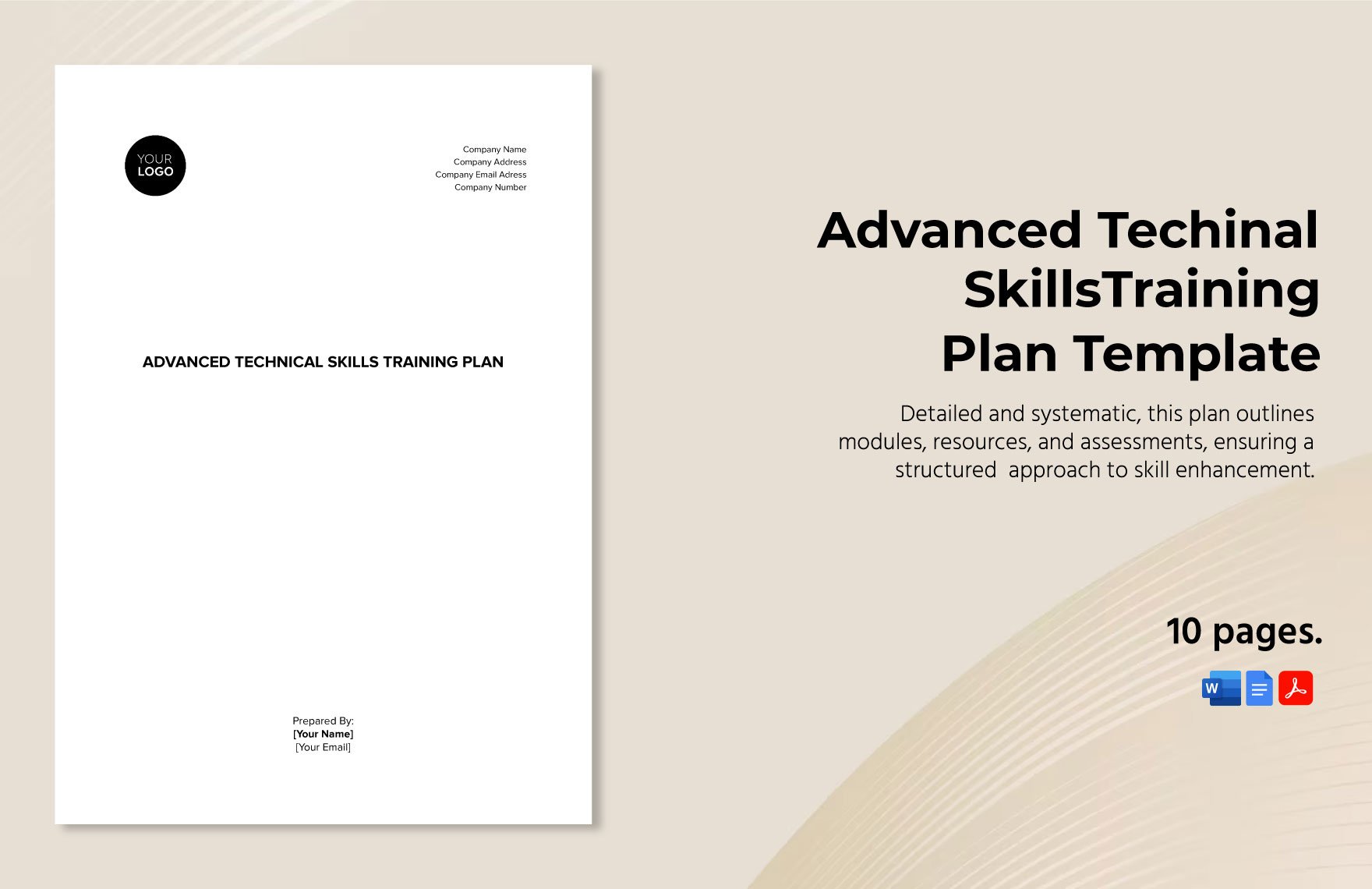 Advanced Technical Skills Training Plan HR Template