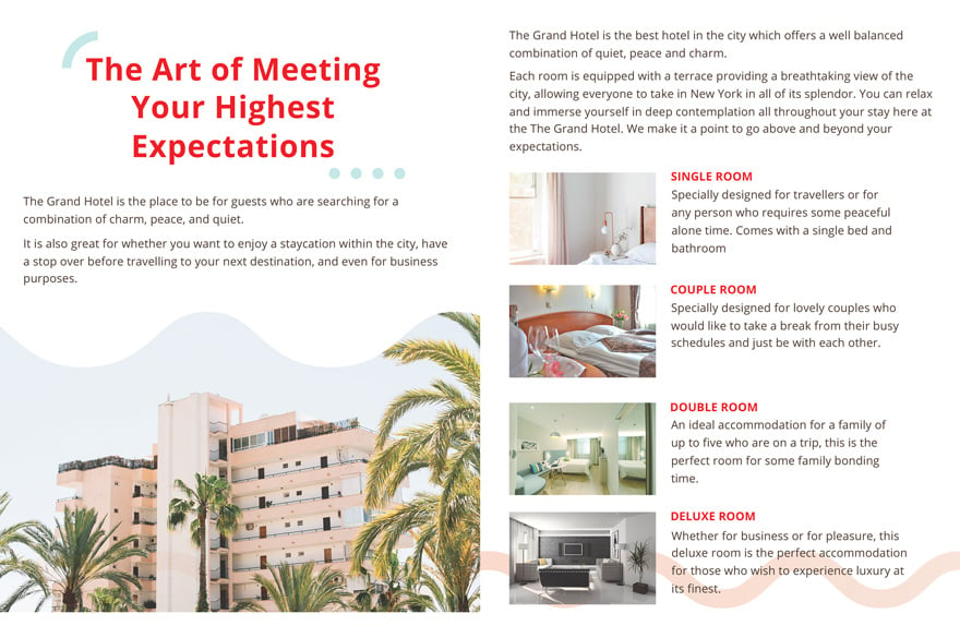 Grand Hotel Bi-Fold Brochure Template