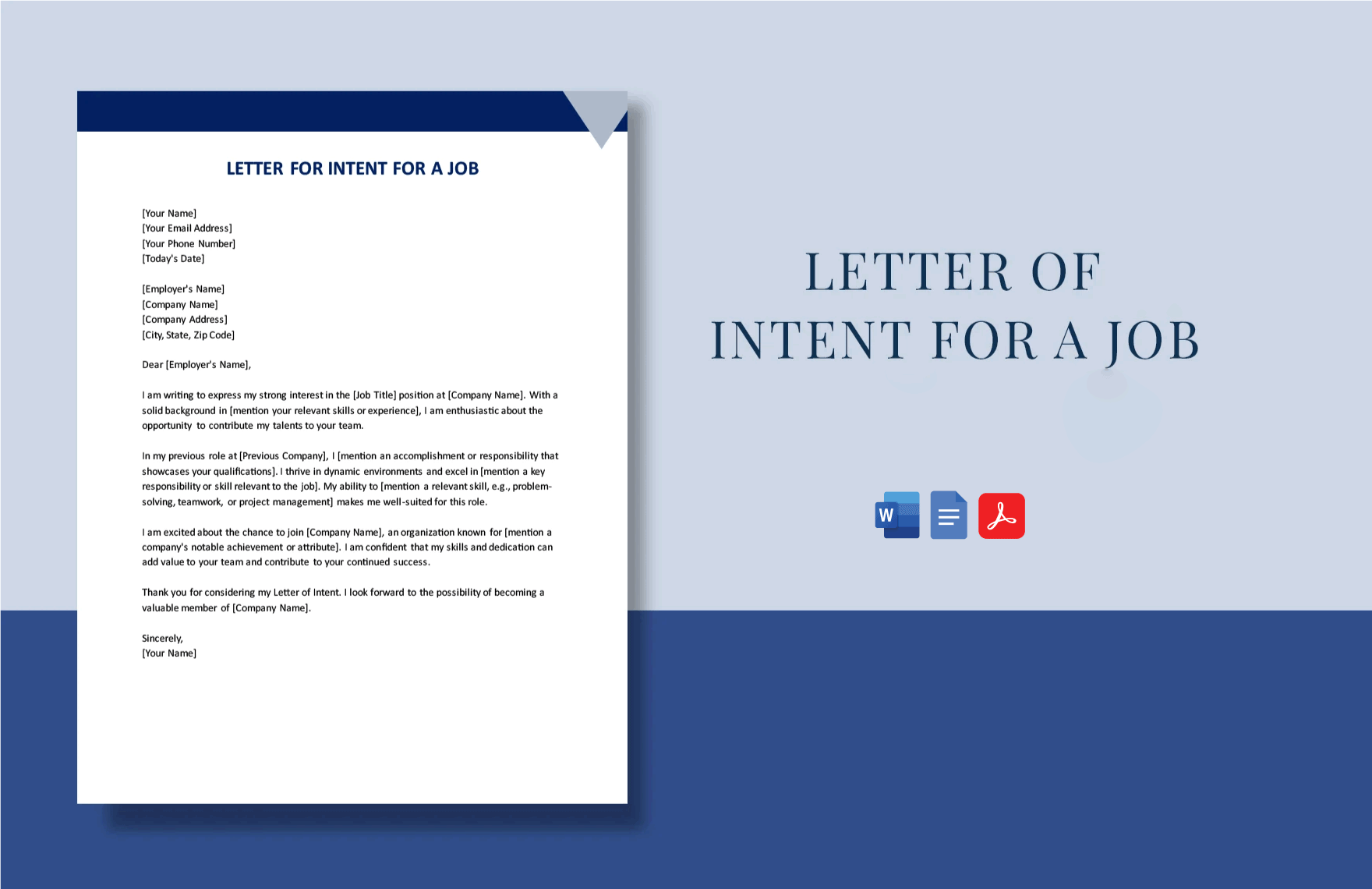 Letter Of Intent For A Job in Word, Google Docs, PDF