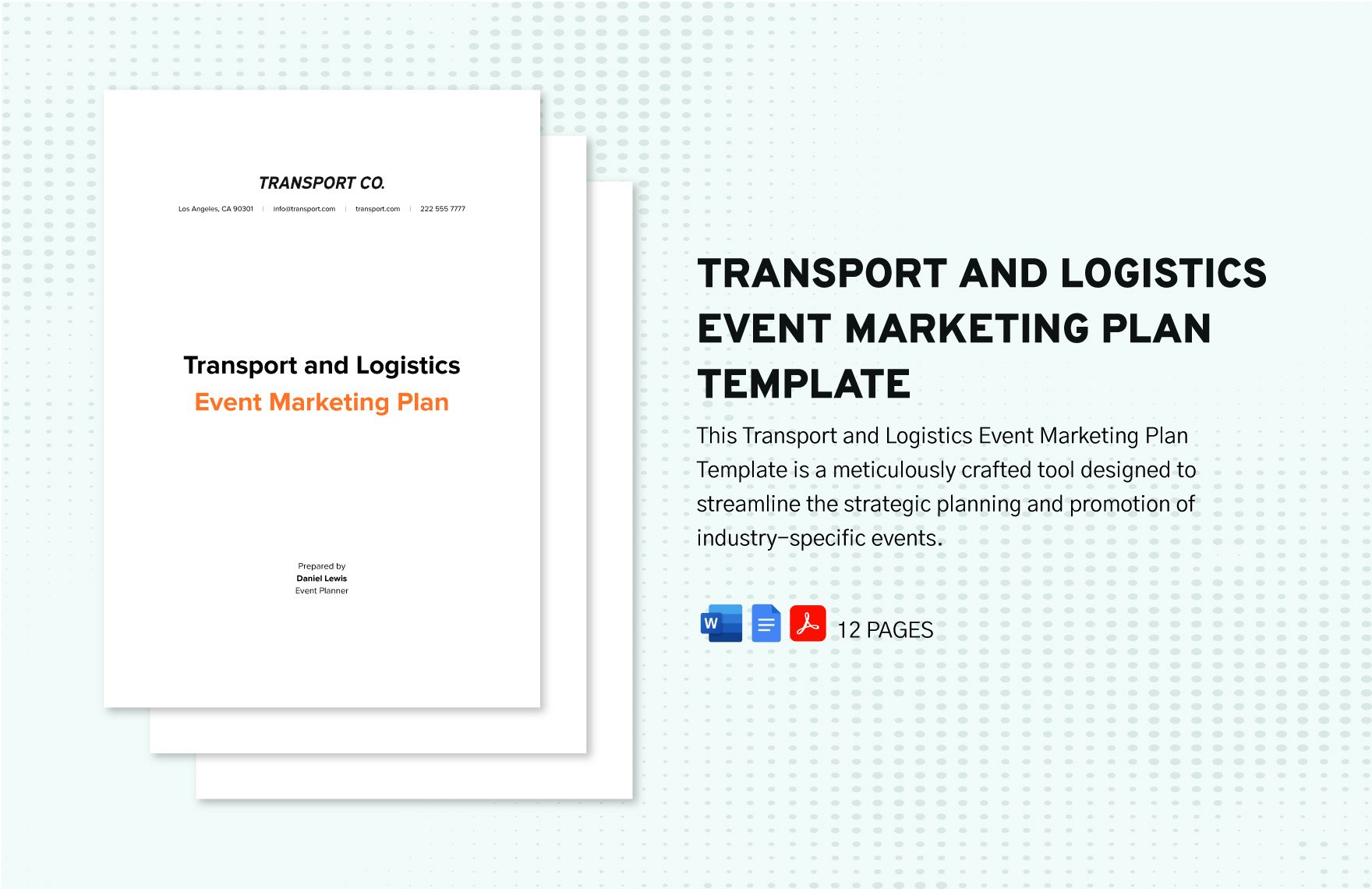 Transport and Logistics Event Marketing Plan Template