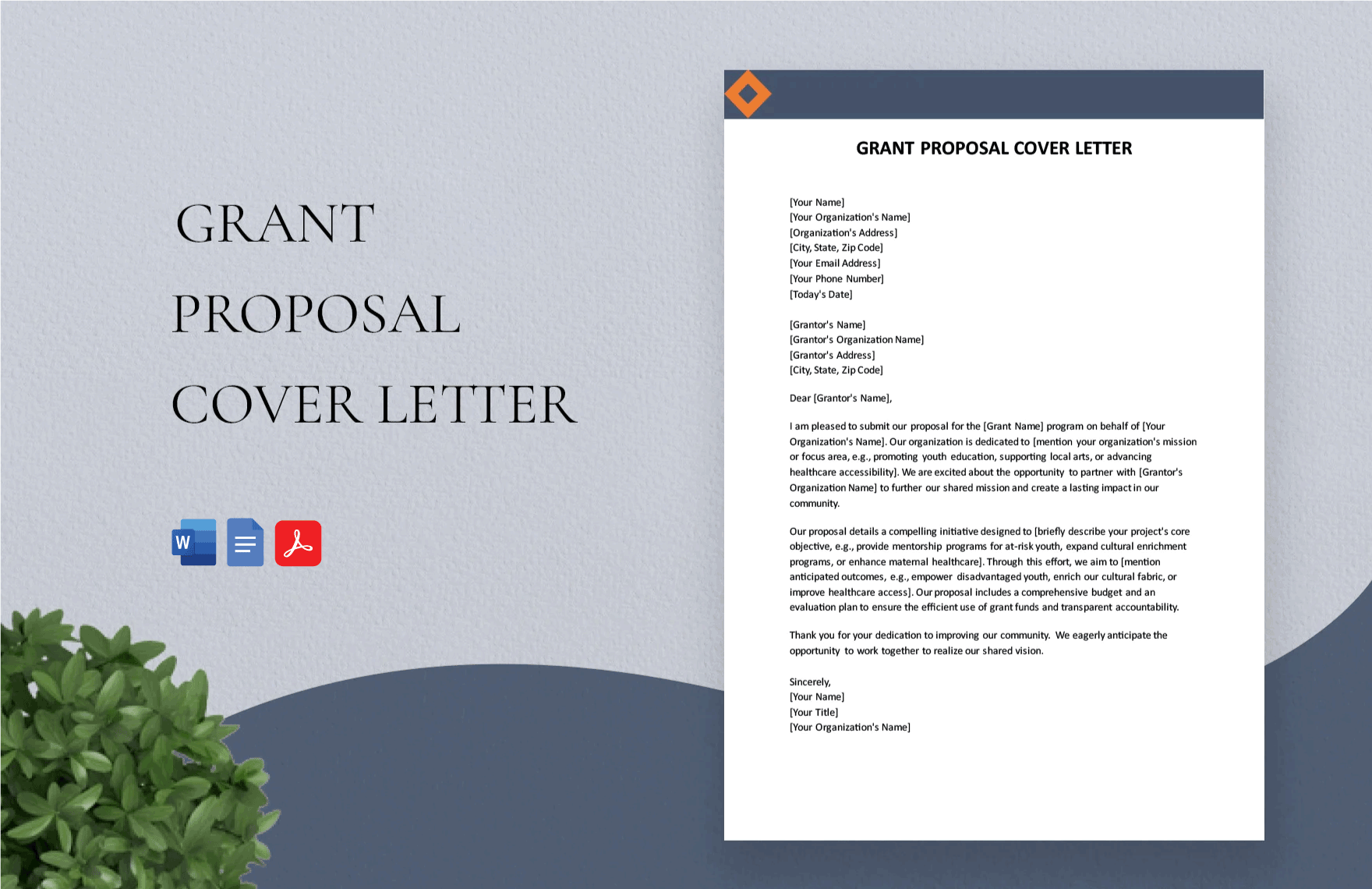Grant Proposal Cover Letter in Word, Google Docs, PDF