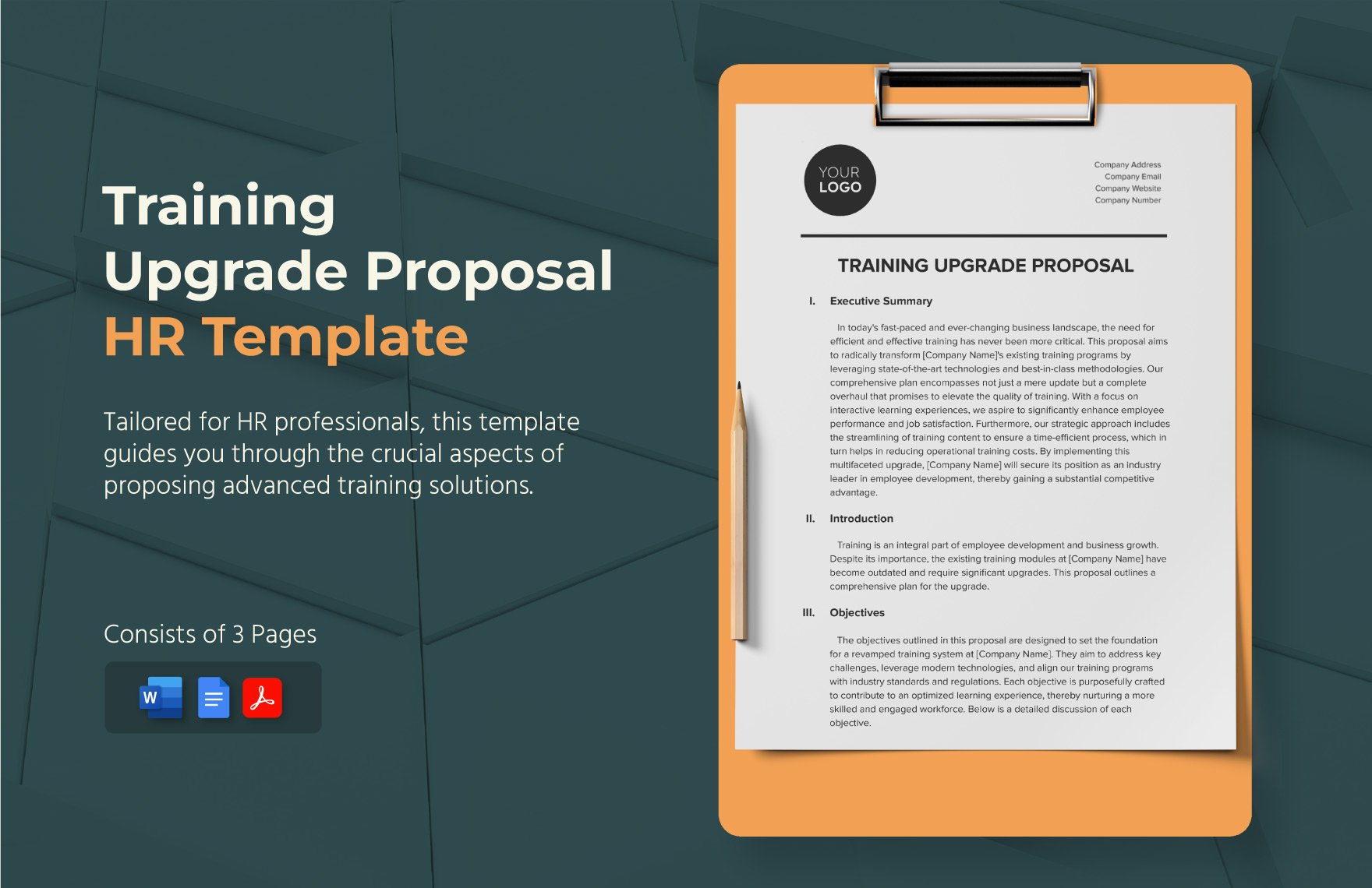 Training Upgrade Proposal HR Template