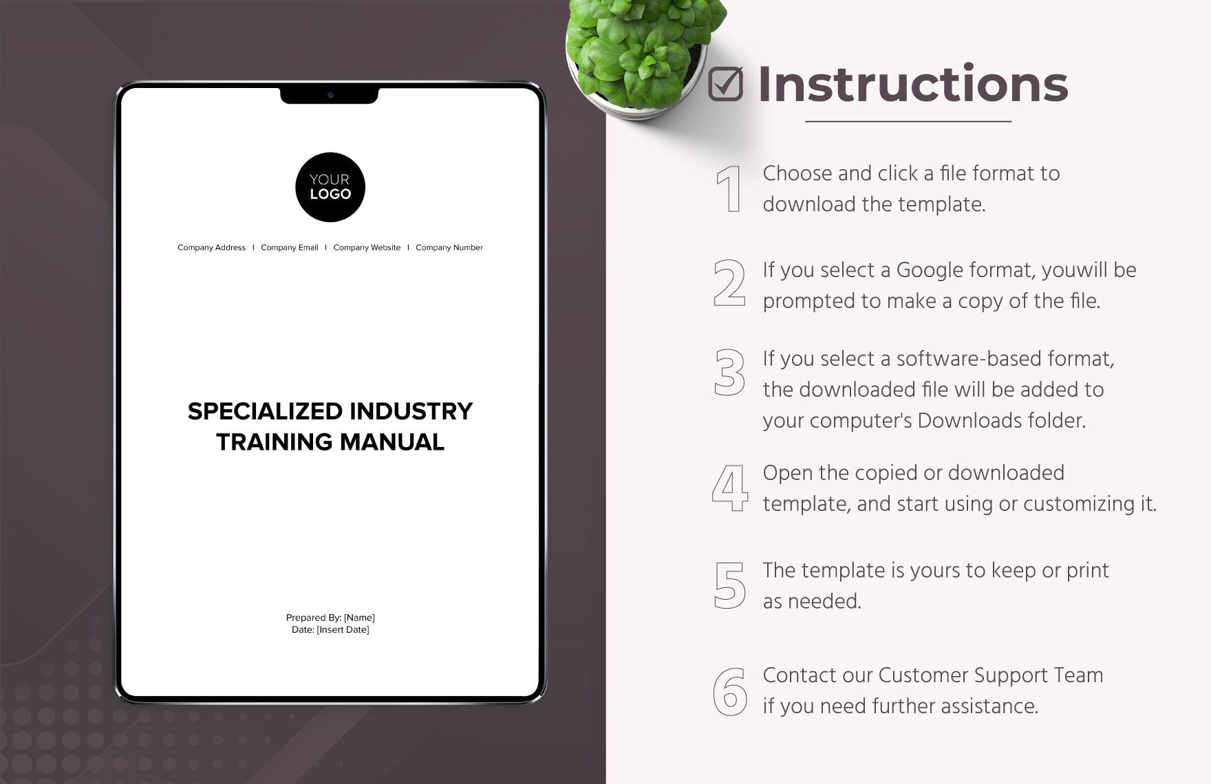 Specialized Industry Training Manual HR Template