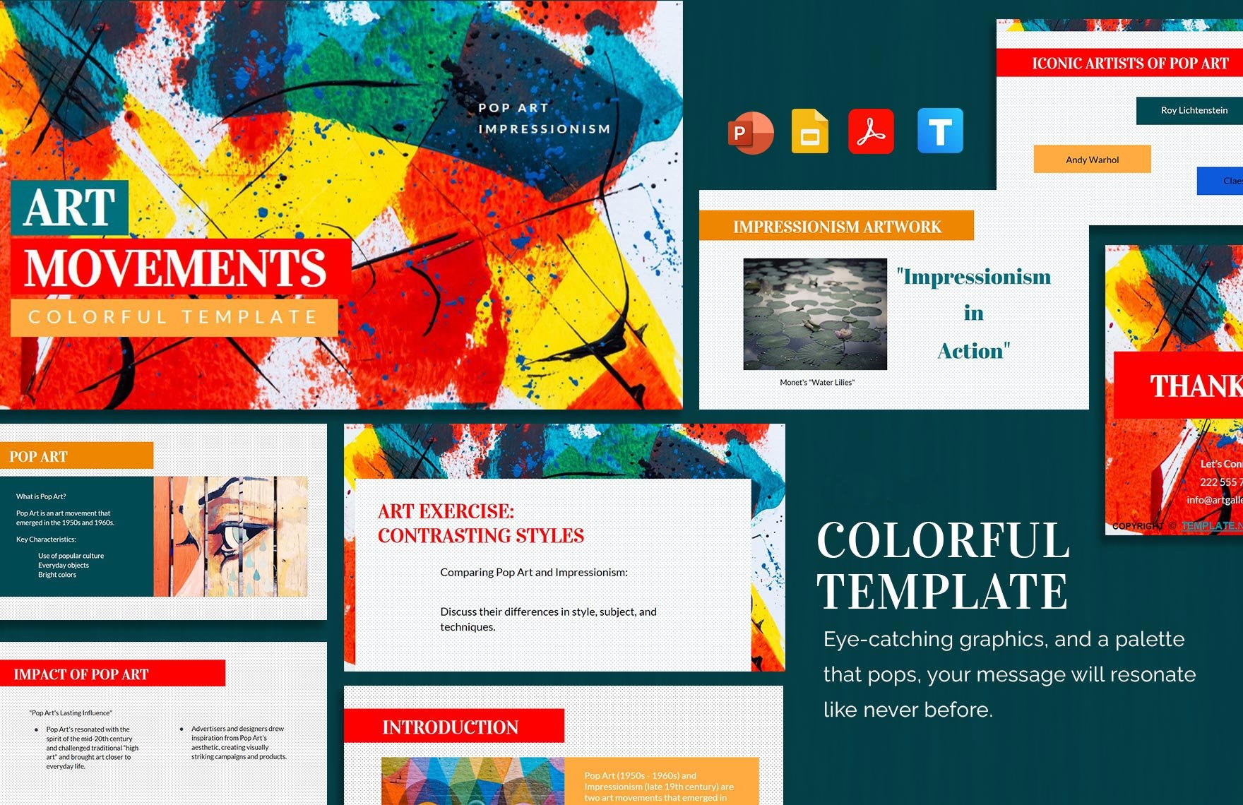 Free Colorful Template in PDF, PowerPoint, Google Slides