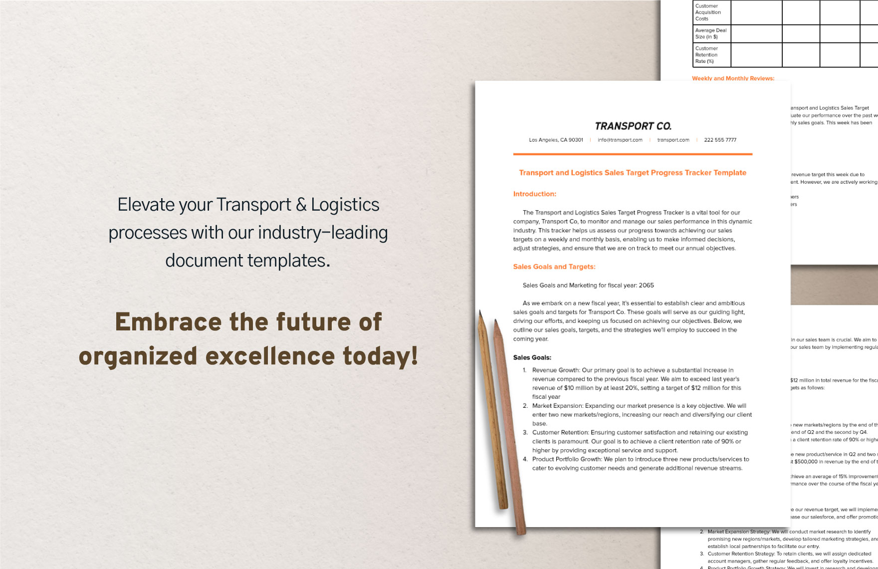 Transport and Logistics Sales Target Progress Tracker Template