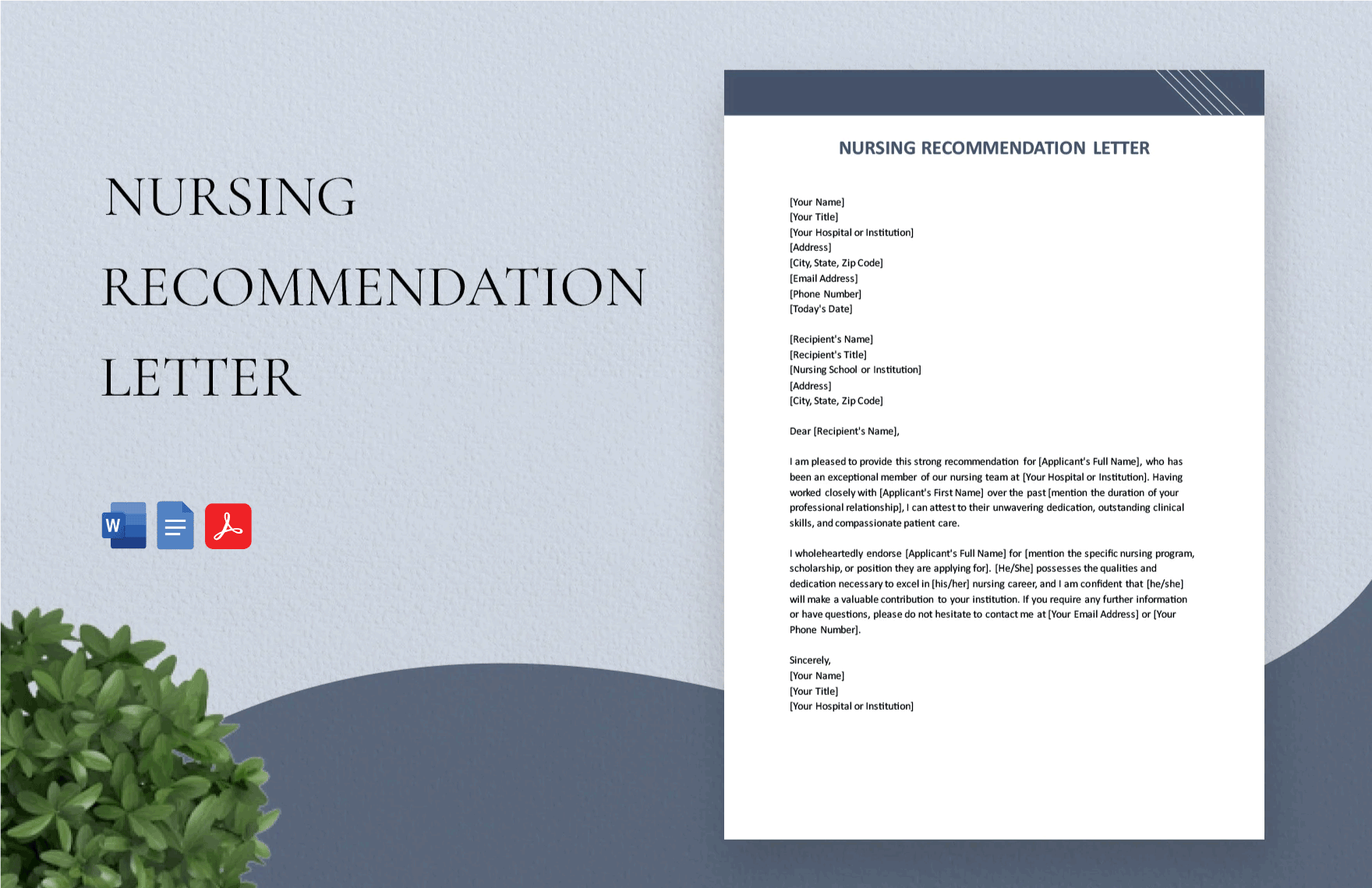 Nursing Recommendation Letter in Word, Google Docs, PDF