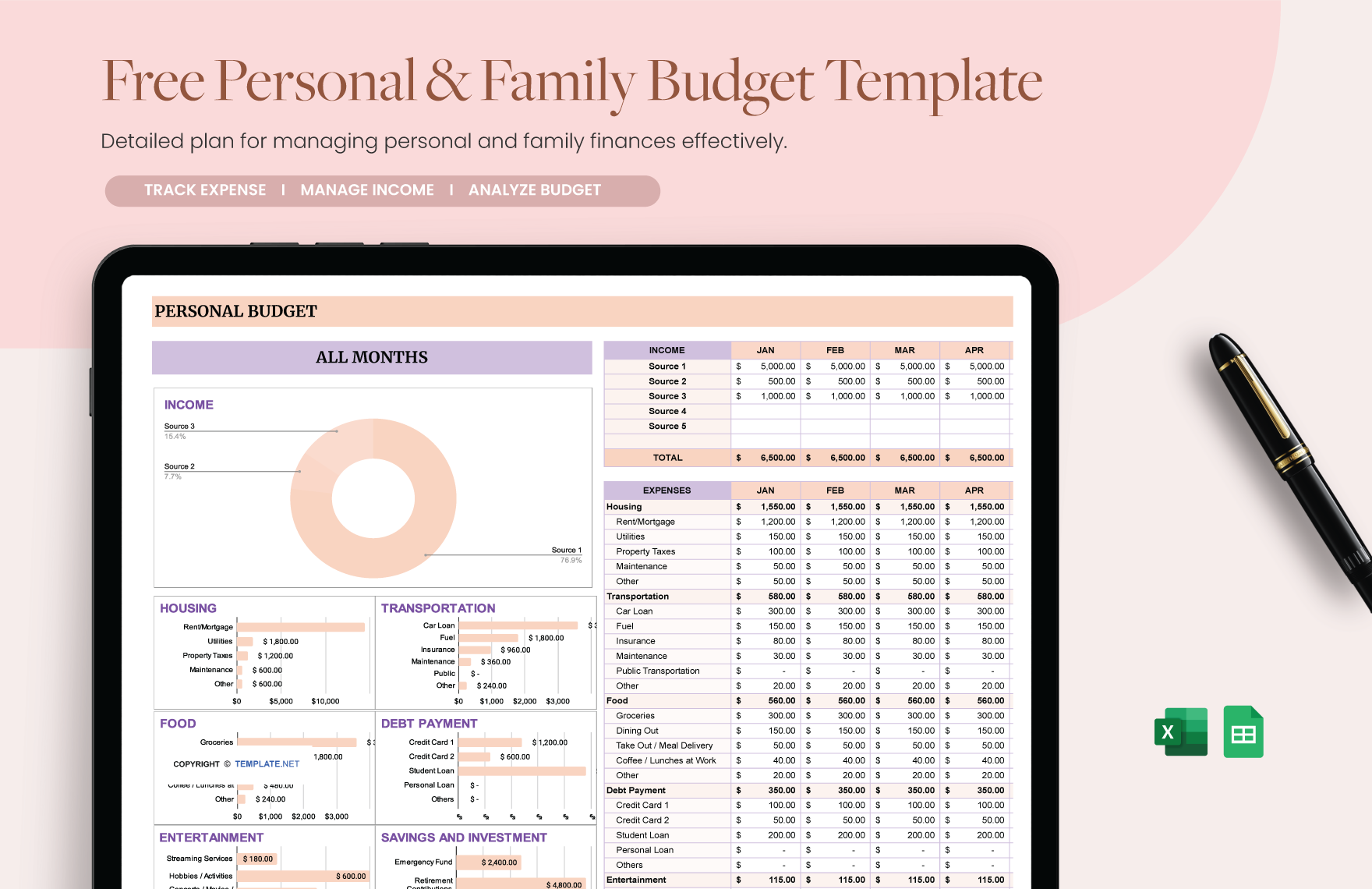 Microsoft Excel Budget Template 2010