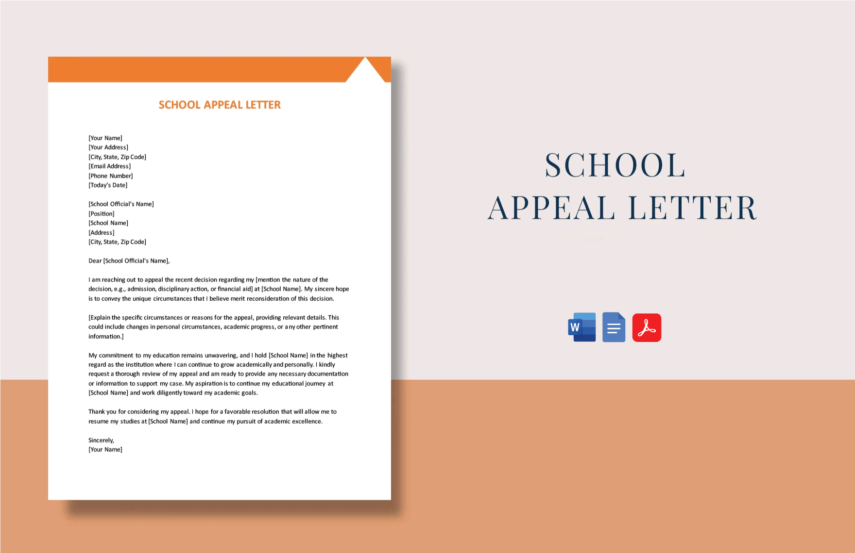 School Appeal Letter in Word, Google Docs, PDF