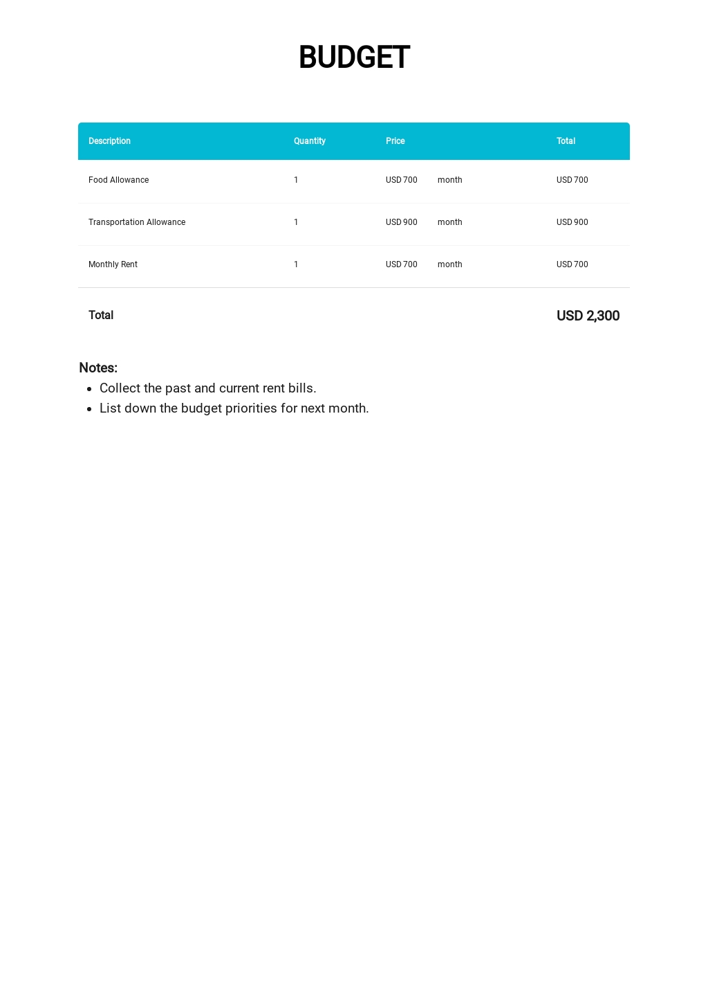 0 budget plan template google sheets