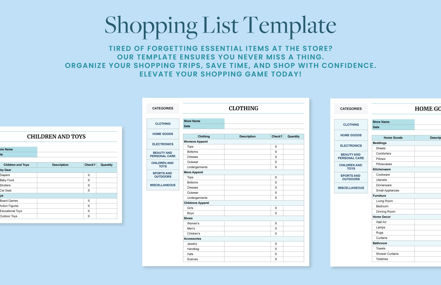 Shopping List Template Download in Excel Google Sheets Template net