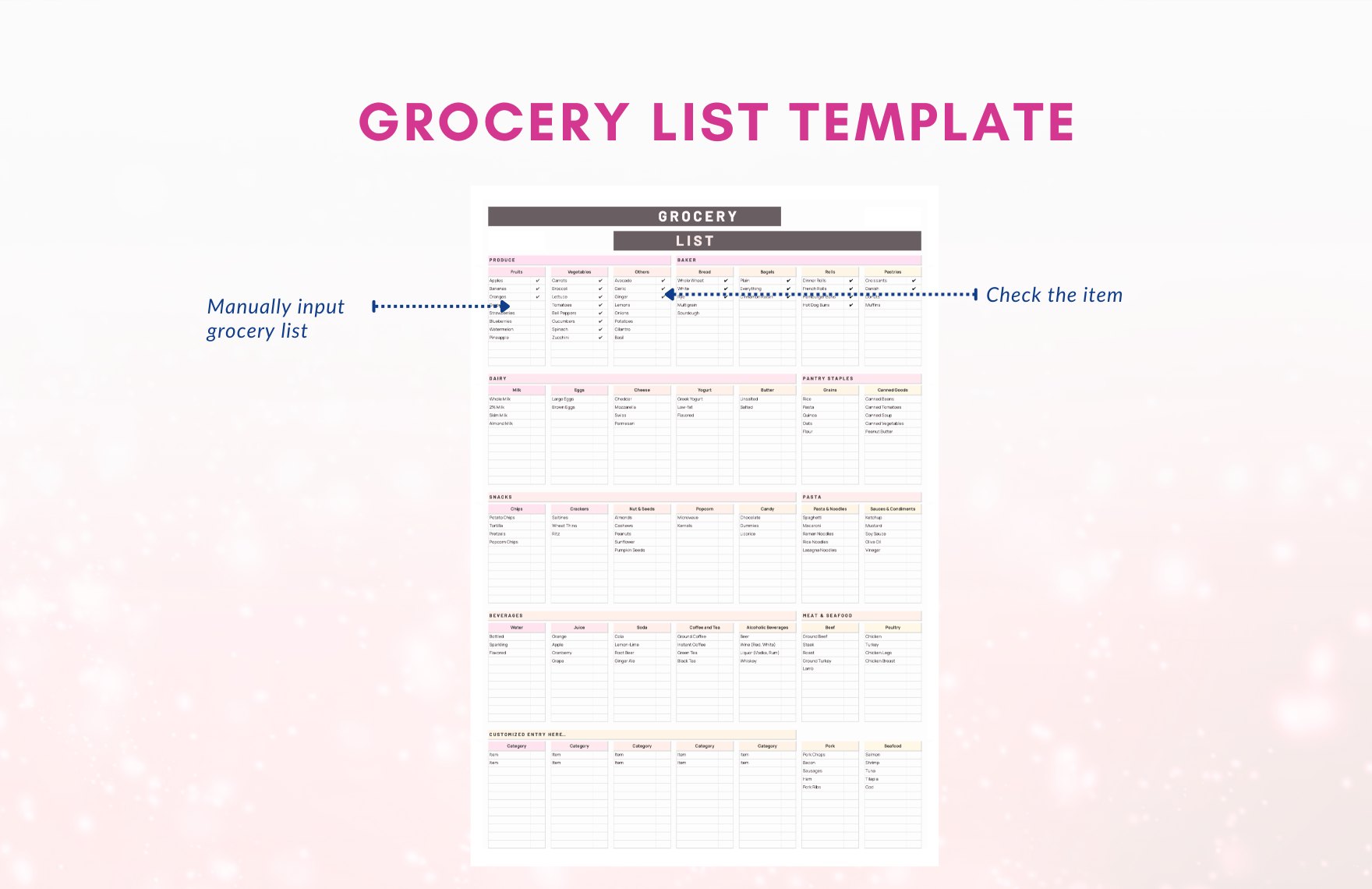 Grocery List Template