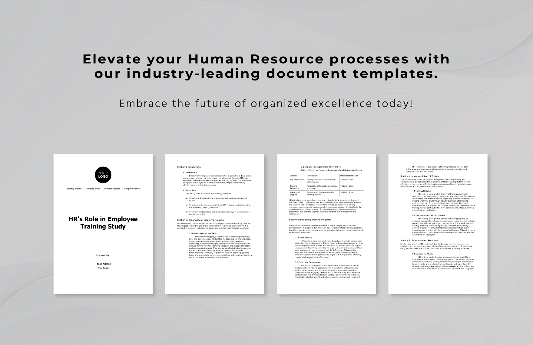 HR's Role in Employee Training Study Template
