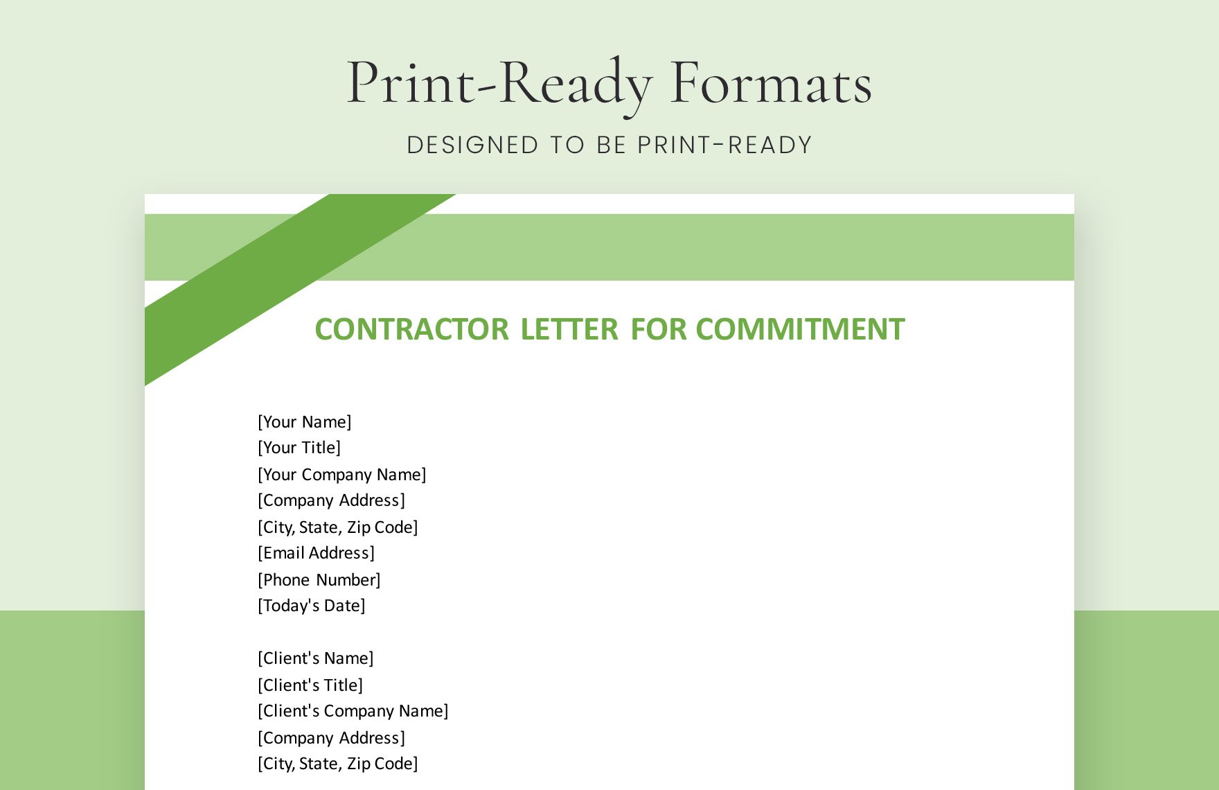 Contractor Letter Of Commitment