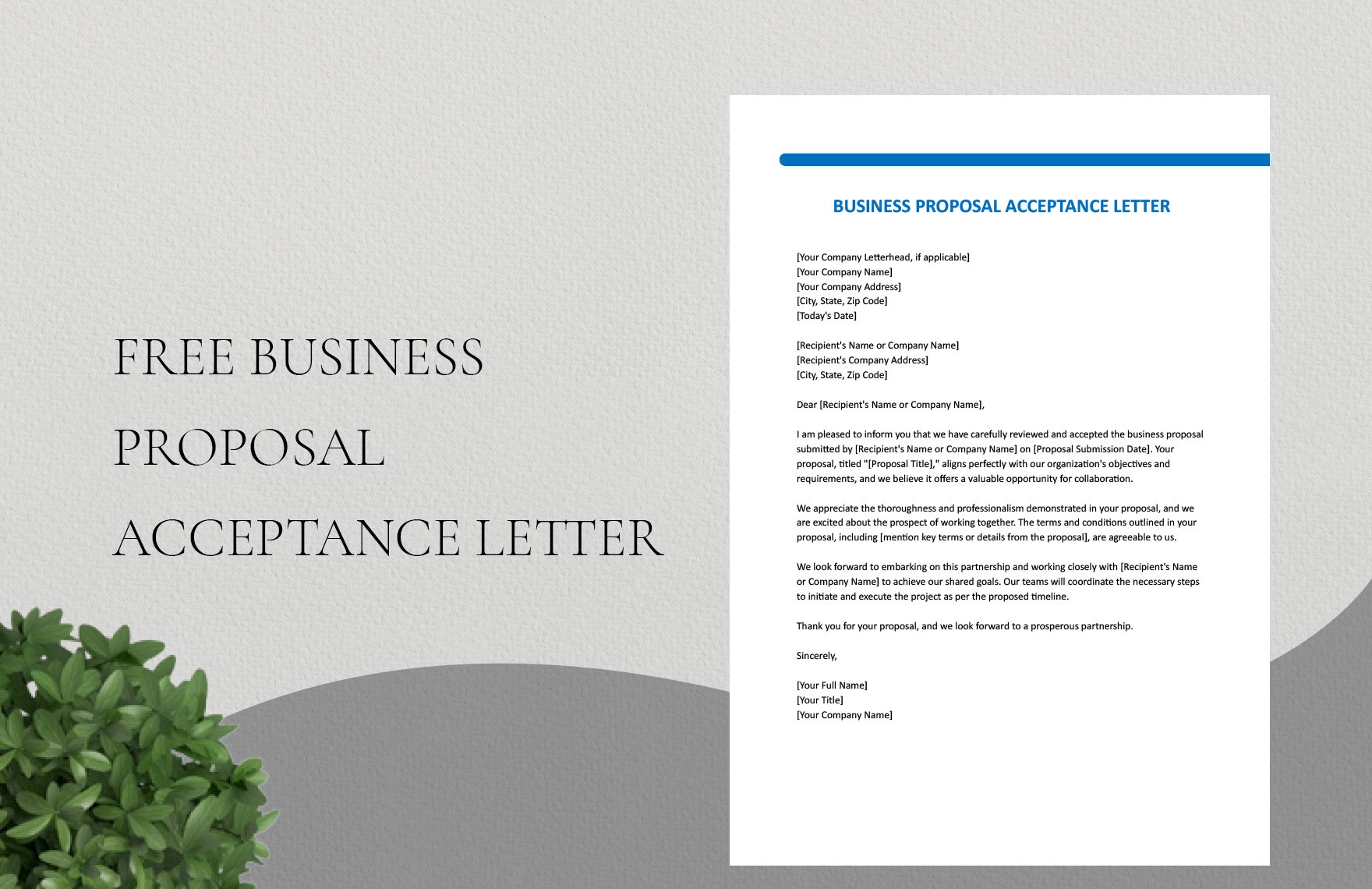 Business Proposal Acceptance Letter