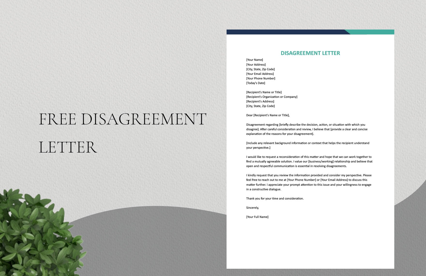 Disagreement Letter