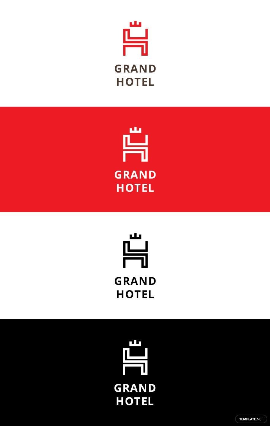 Grand Hotel Logo Template in Word, Illustrator, PSD, Apple Pages, Publisher, InDesign