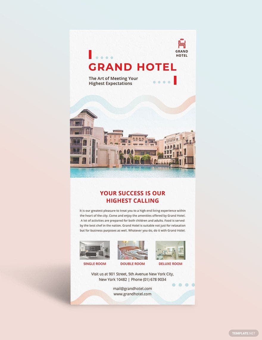 Grand Hotel Rack Card Template