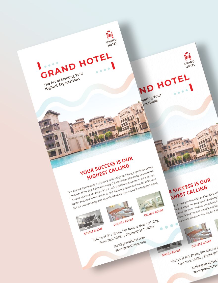 Grand Hotel Rack Card Editable