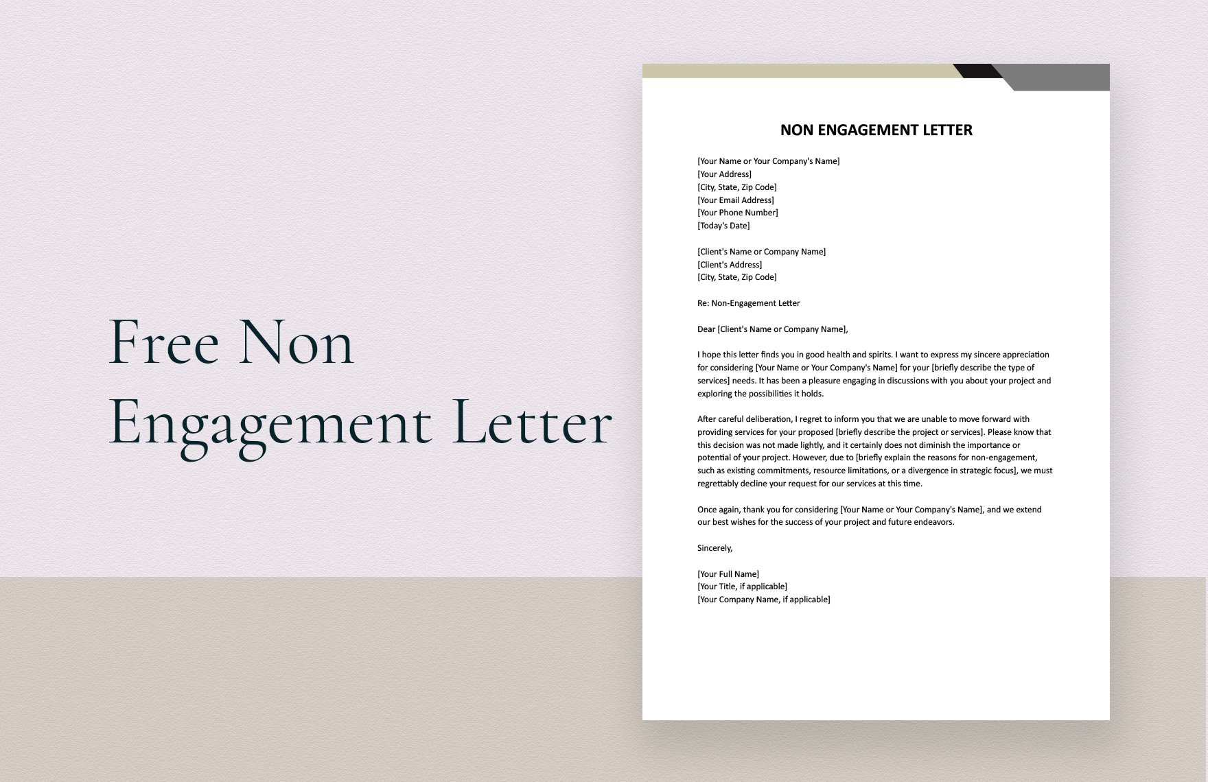 Non Engagement Letter