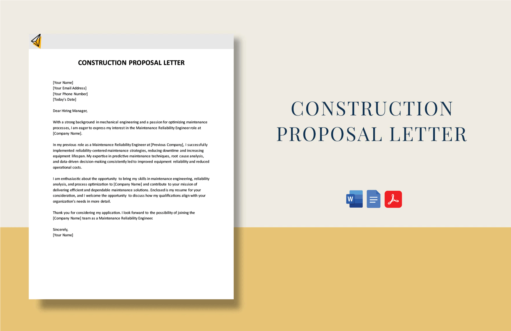 Construction Proposal Letter in Word, Google Docs, PDF