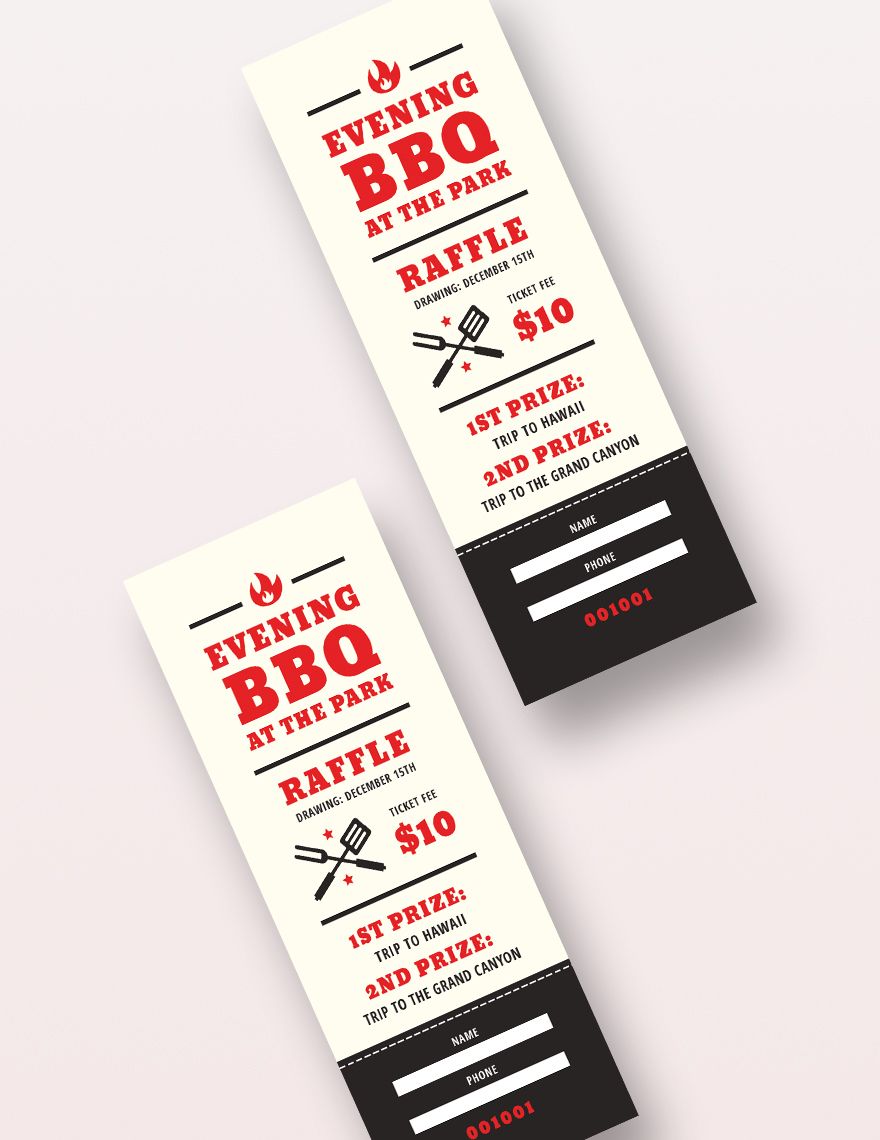 Barbeque Raffle Ticket Template