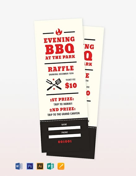 Barbeque Raffle Ticket Template